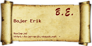Bojer Erik névjegykártya